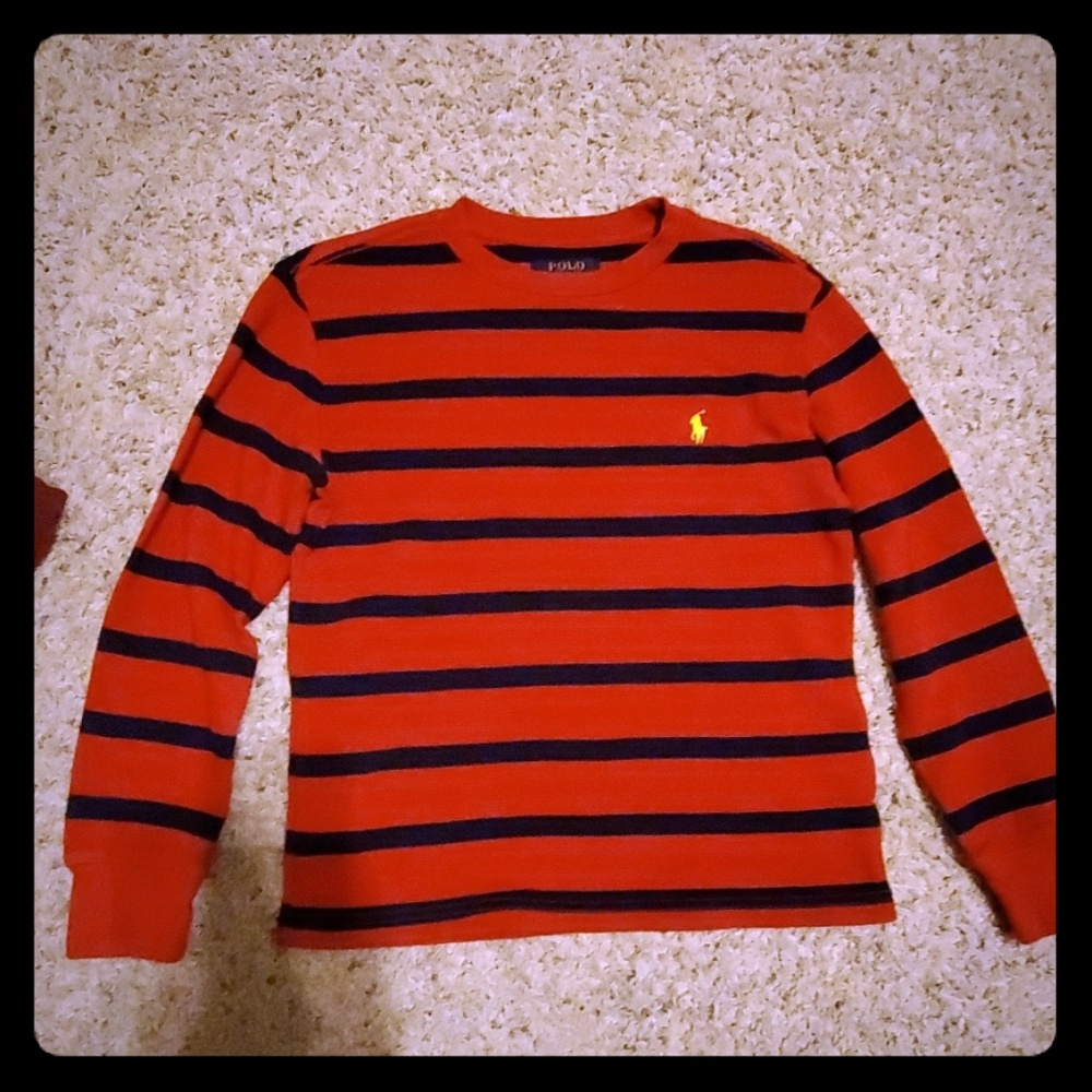Polo Red & Blue waffle knit shirt